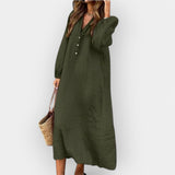 Elegant Linen Dress with Stylish Line