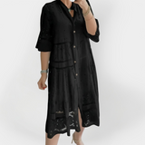 Lace Dress with Sleeves and Front Buttons
